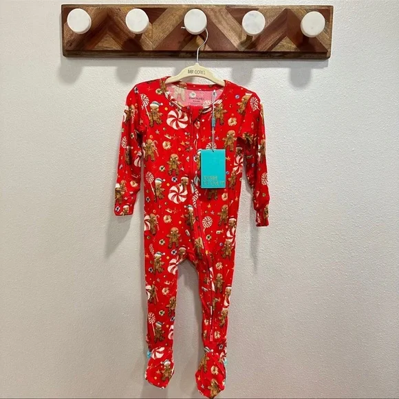 POSH PEANUT CANDY CANE LANE CHRISTMAS XMAS HOLIDAY FOOTIE ONESIE 18-24M